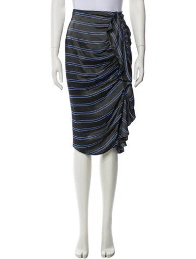 Pre-owned Veronica Beard Striped Knee-length Skirt In Green