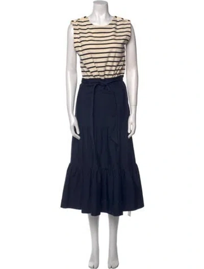 Pre-owned Veronica Beard Striped Long Dress