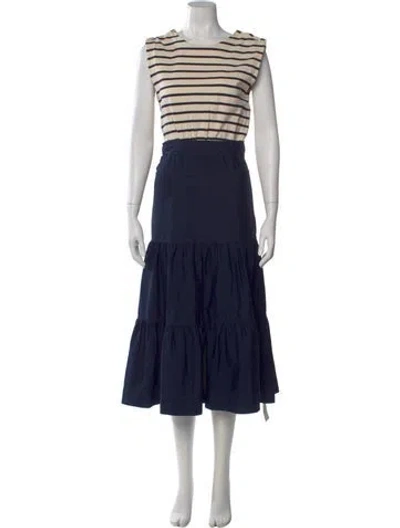 Pre-owned Veronica Beard Striped Long Dress
