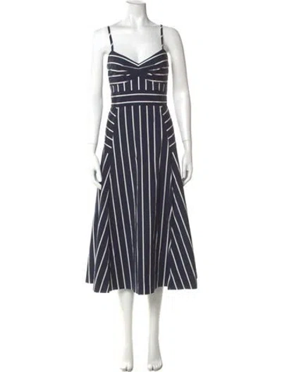 Pre-owned Veronica Beard Striped Long Dress In Blue