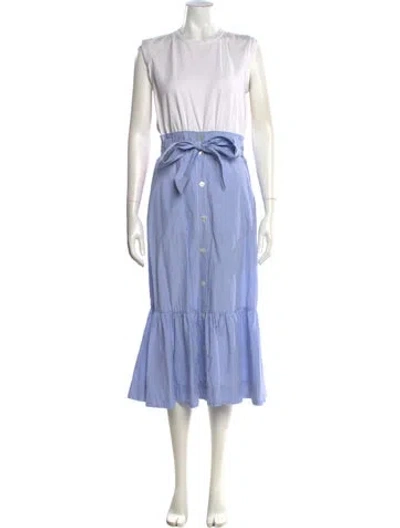 Pre-owned Veronica Beard Striped Long Dress In Blue