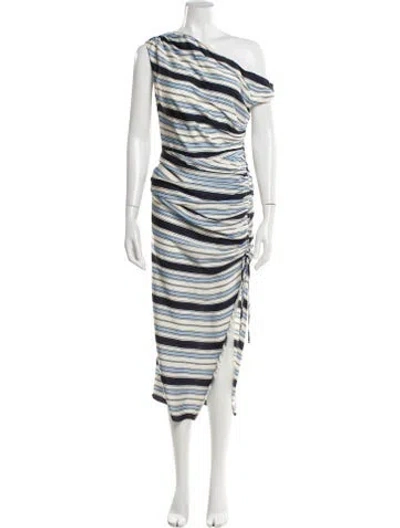 Pre-owned Veronica Beard Striped Long Dress In Blue