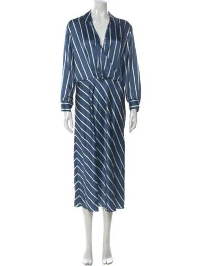 Pre-owned Veronica Beard Striped Long Dress In Blue