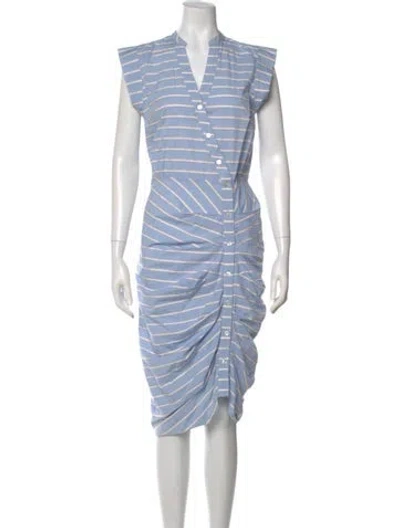 Pre-owned Veronica Beard Striped Long Dress In Blue