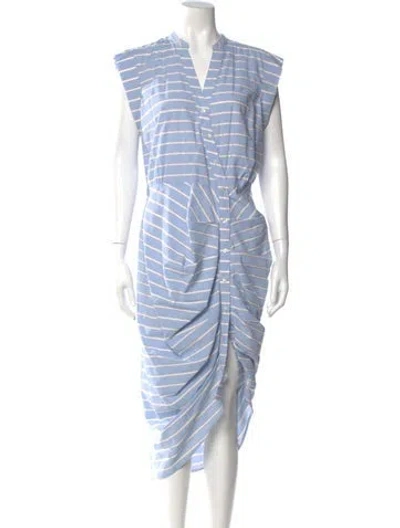 Pre-owned Veronica Beard Striped Long Dress In Blue