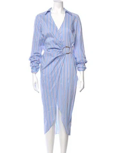 Pre-owned Veronica Beard Striped Long Dress In Blue