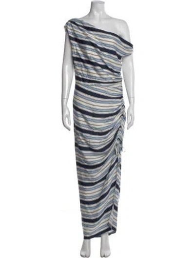 Pre-owned Veronica Beard Striped Long Dress In Blue