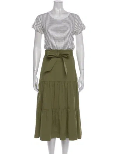 Pre-owned Veronica Beard Striped Long Dress In Green