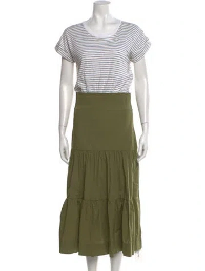 Pre-owned Veronica Beard Striped Long Dress In Green