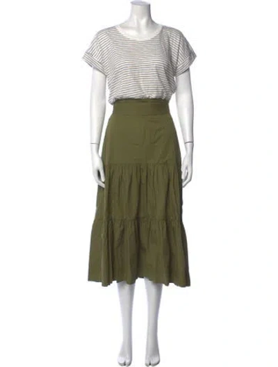Pre-owned Veronica Beard Striped Long Dress In Green