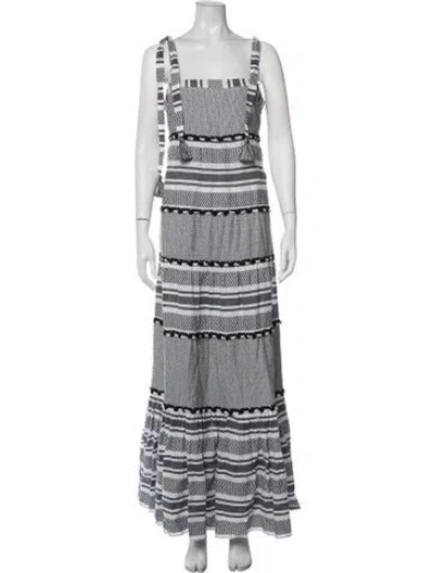 Pre-owned Veronica Beard Striped Long Dress In Grey