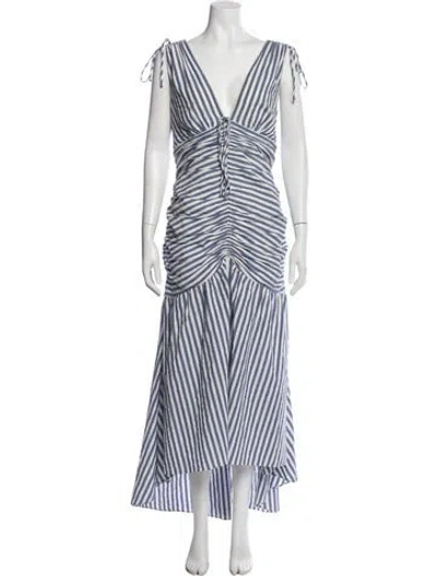 Pre-owned Veronica Beard Striped Long Dress In Multi