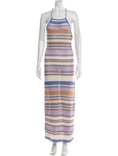 Pre-owned Veronica Beard Striped Long Dress In Multi