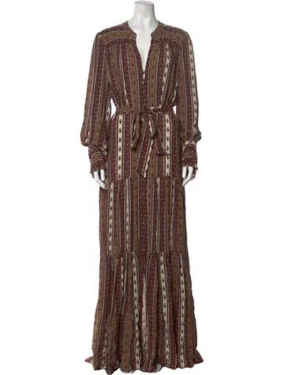 Pre-owned Veronica Beard Striped Long Dress In Neutral