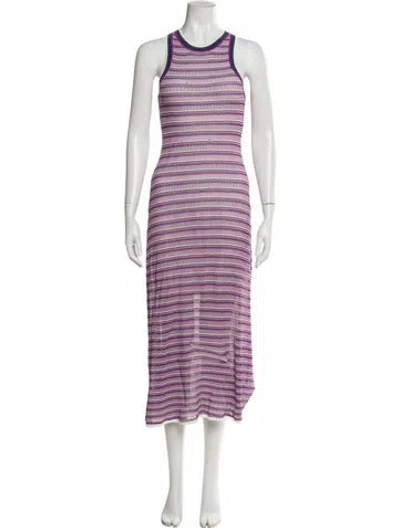 Pre-owned Veronica Beard Striped Long Dress In Purple