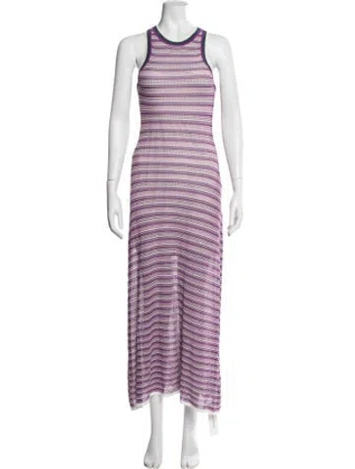 Pre-owned Veronica Beard Striped Long Dress In Purple