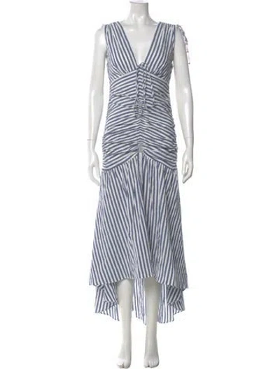 Pre-owned Veronica Beard Striped Long Dress W/ Tags In Multi