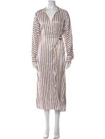 Pre-owned Veronica Beard Striped Long Dress W/ Tags In Neutral