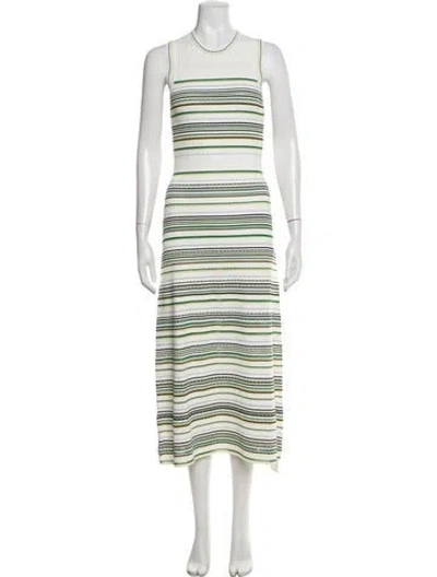 Pre-owned Veronica Beard Striped Long Dress W/ Tags In White