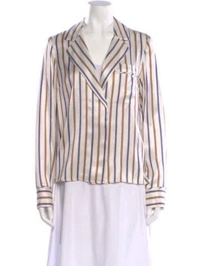 Pre-owned Veronica Beard Striped Long Sleeve Blouse