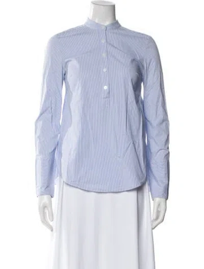 Pre-owned Veronica Beard Striped Long Sleeve Blouse In Multi