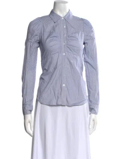 Pre-owned Veronica Beard Striped Long Sleeve Button-up Top In Multi