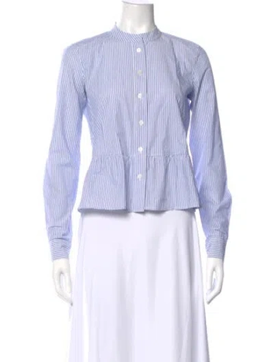 Pre-owned Veronica Beard Striped Long Sleeve Button-up Top In Multi