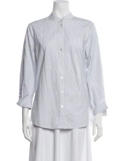 Pre-owned Veronica Beard Striped Long Sleeve Button-up Top In Multi