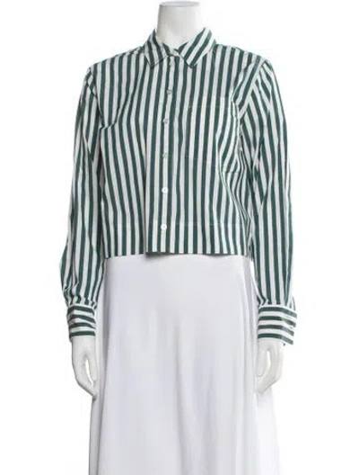 Pre-owned Veronica Beard Striped Long Sleeve Button-up Top In Multi