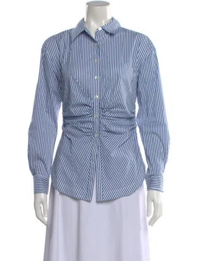 Pre-owned Veronica Beard Striped Long Sleeve Button-up Top In Multi