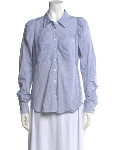 Pre-owned Veronica Beard Striped Long Sleeve Button-up Top In Multi