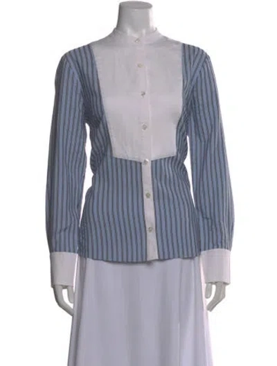 Pre-owned Veronica Beard Striped Long Sleeve Top In Blue