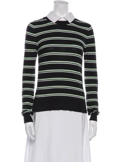 Pre-owned Veronica Beard Striped Long Sleeve Top In White