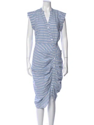 Pre-owned Veronica Beard Striped Midi Length Dress In Blue