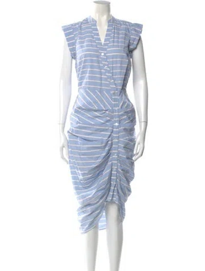 Pre-owned Veronica Beard Striped Midi Length Dress In Blue