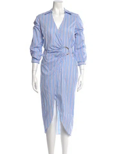 Pre-owned Veronica Beard Striped Midi Length Dress In Blue