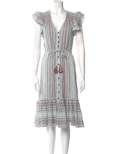 Pre-owned Veronica Beard Striped Midi Length Dress In Blue