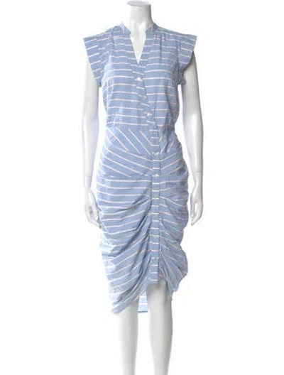 Pre-owned Veronica Beard Striped Midi Length Dress In Blue