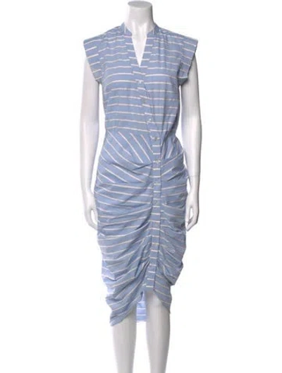 Pre-owned Veronica Beard Striped Midi Length Dress In Blue
