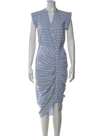 Pre-owned Veronica Beard Striped Midi Length Dress In Blue