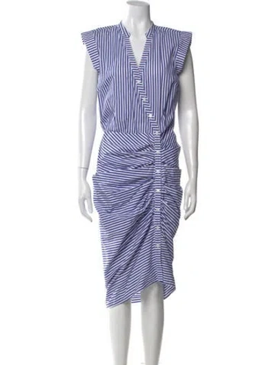 Pre-owned Veronica Beard Striped Midi Length Dress In Blue