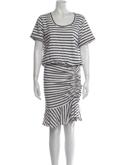 Pre-owned Veronica Beard Striped Midi Length Dress In Blue