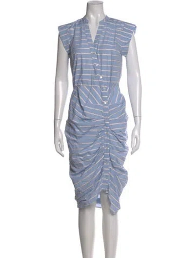 Pre-owned Veronica Beard Striped Midi Length Dress In Blue