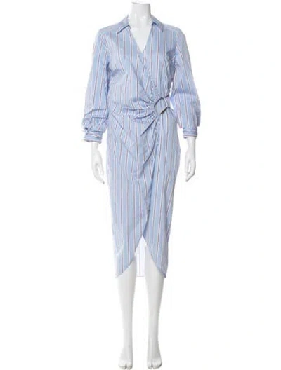 Pre-owned Veronica Beard Striped Midi Length Dress In Blue