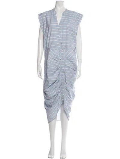 Pre-owned Veronica Beard Striped Midi Length Dress In Blue