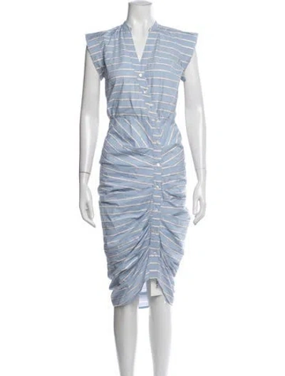 Pre-owned Veronica Beard Striped Midi Length Dress In Blue