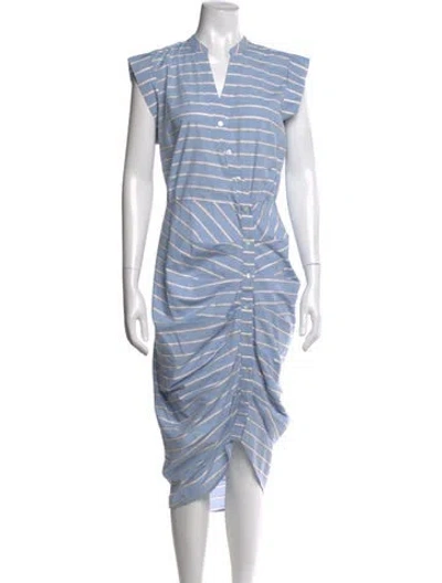 Pre-owned Veronica Beard Striped Midi Length Dress In Blue