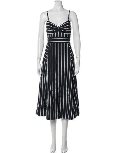 Pre-owned Veronica Beard Striped Midi Length Dress In Blue