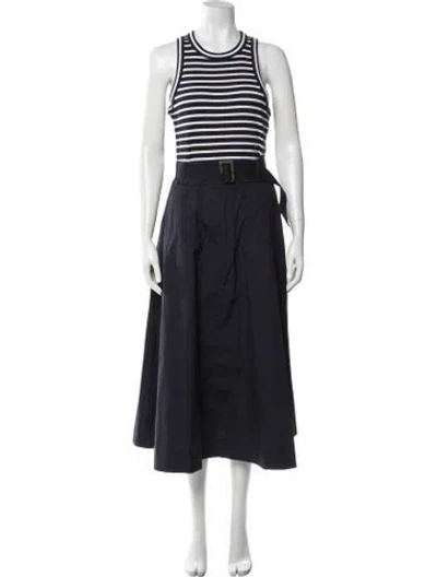 Pre-owned Veronica Beard Striped Midi Length Dress In Blue