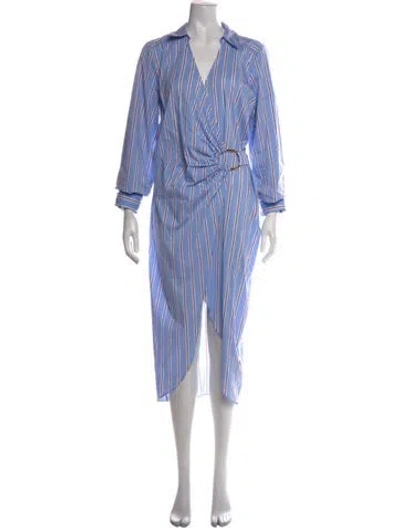 Pre-owned Veronica Beard Striped Midi Length Dress In Blue